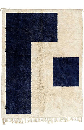 Abstract Art Blue Moroccan Rug