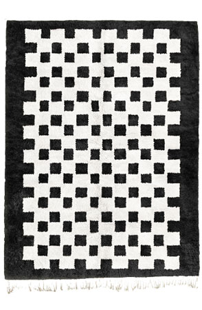 Black Chessboard Rug