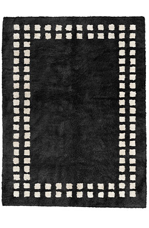 Black Framed Checkerboard Rug 2150