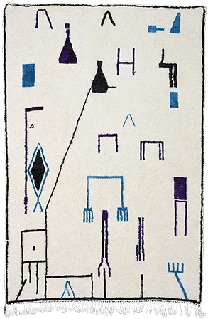 Blue & Black Abstract Rug