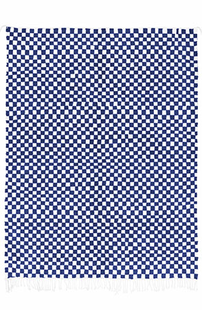 Navy Blue Checkerboard Rug