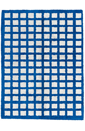 Blue Chequerboard Rug 2218