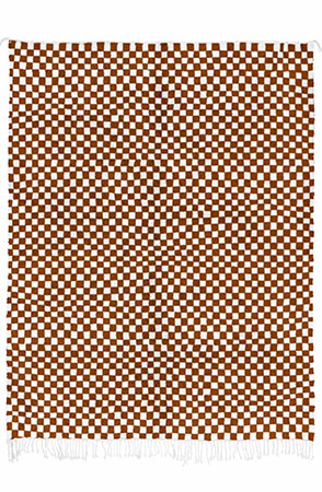 Bright Brown Checkered Rug