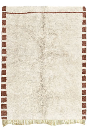 Brown and White Checker Rug