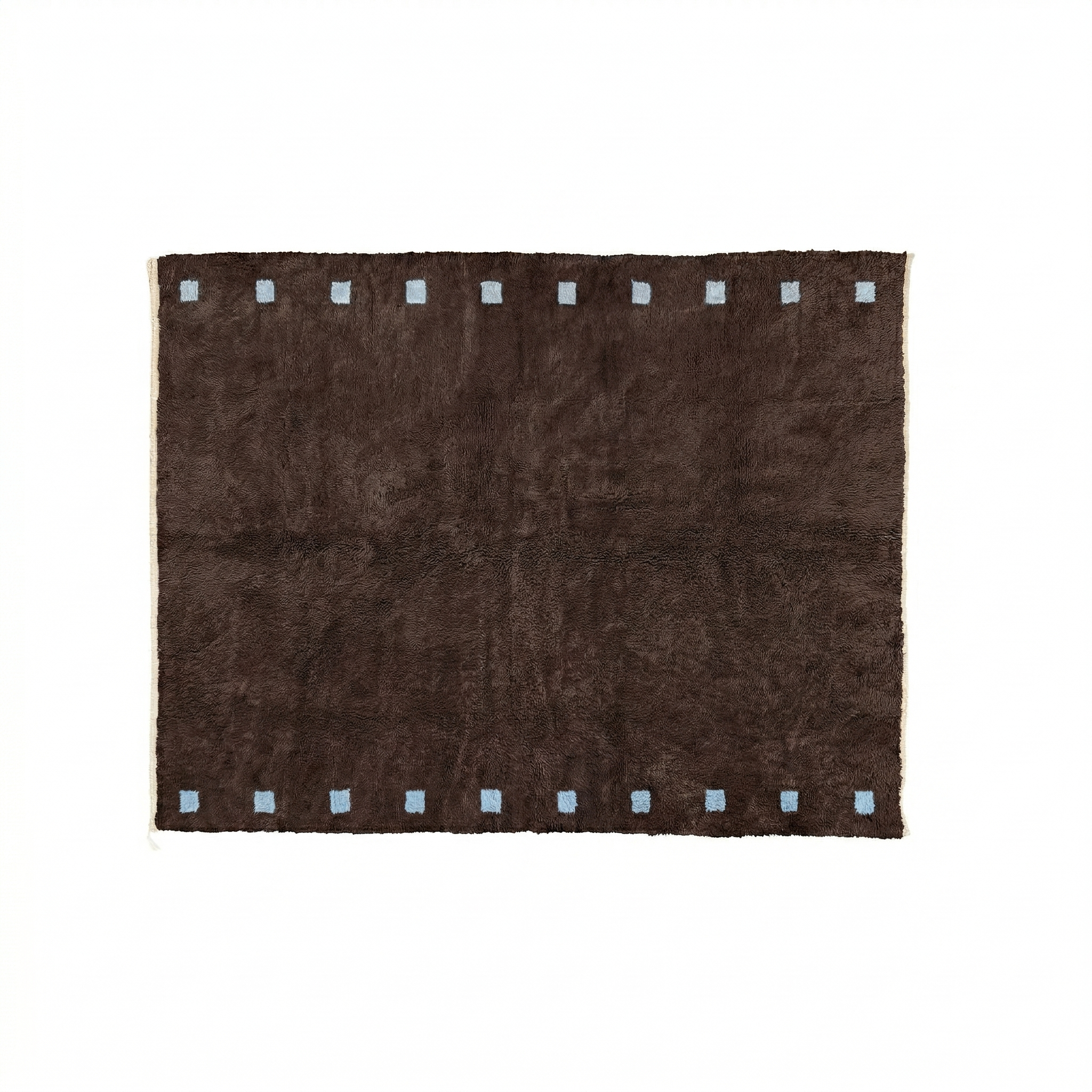 Chocolate Brown and Blue Rug 5547
