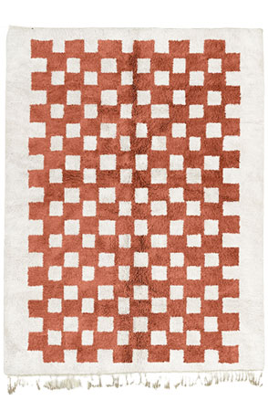 Choral Pink Mono Chessboard Rug