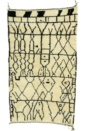 White Contemporary Moroccan Rugs for sale - Contemporary Amazigh rug 1195
