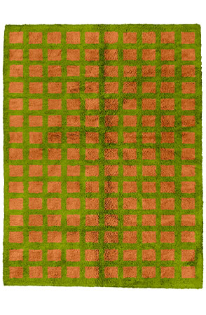 Copper Brown Check Rug
