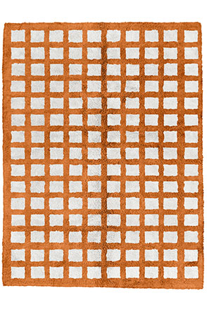 Copper Orange Chequerboard Rug