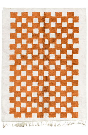 Copper Brown Mono Chessboard Rug