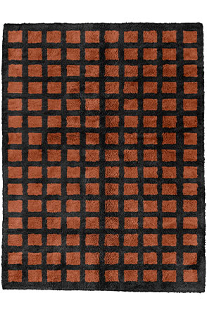 Copper Brown Tic-tac-toe Rug