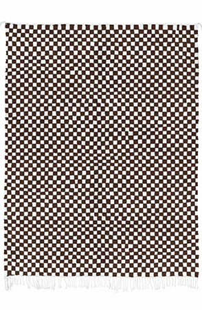 Dark Brown Checkered Rug 1989