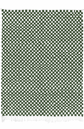 Dark Green Checkered Rug 1991