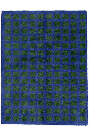 Dark Green Woven-Net Rug 2251