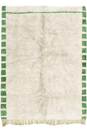 Green and White Checker Rug