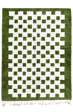 Green Chessboard Rug