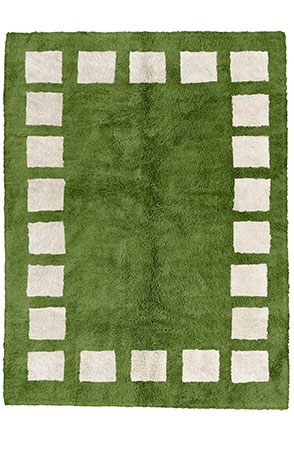 Green Poly Block Rug