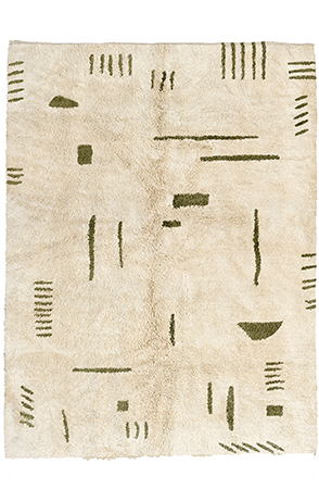 Green Twists and Lines Area Rug