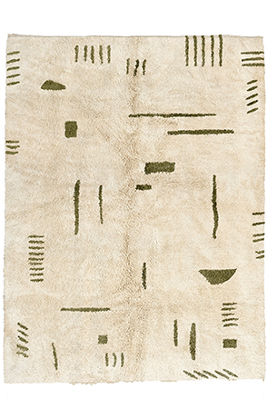 Green Twists and Lines Area Rug 2810