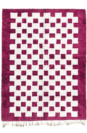 Hot Pink Chessboard Rug