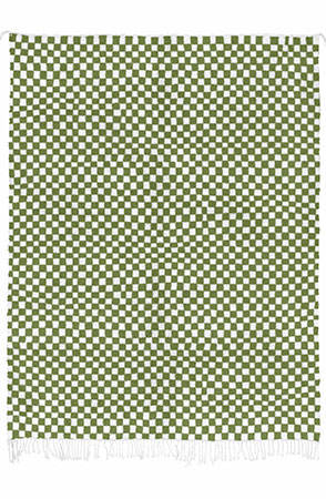 Jungle Green Checkered Rug