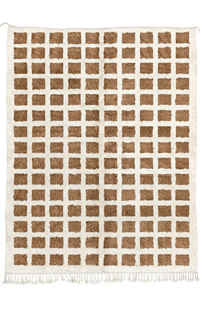 Light Brown Checkerboard Rug