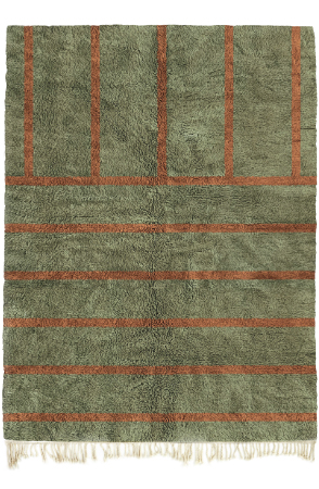 Green and Bronze Stripes Rug 3752