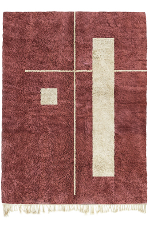 Red Chic Geometric Rug 3759