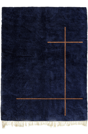 Navy Blue and Bronze Sophistication Rug 3794
