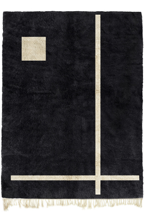 Black Geometric Rug