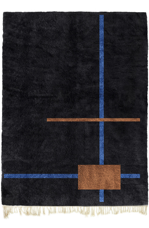 Black Deco Lines Rug