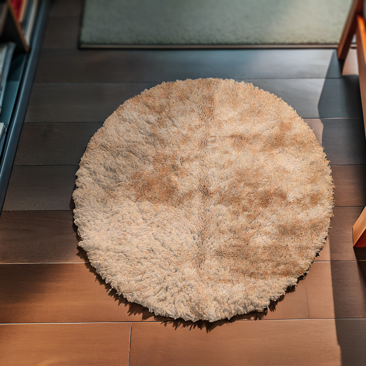 Handwoven Cream Round Rug