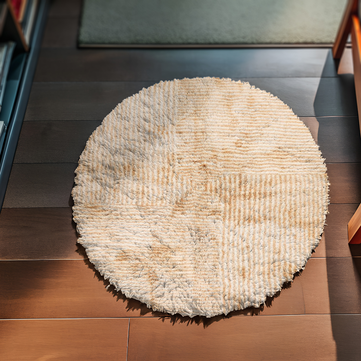 Moroccan Beige Round Rug