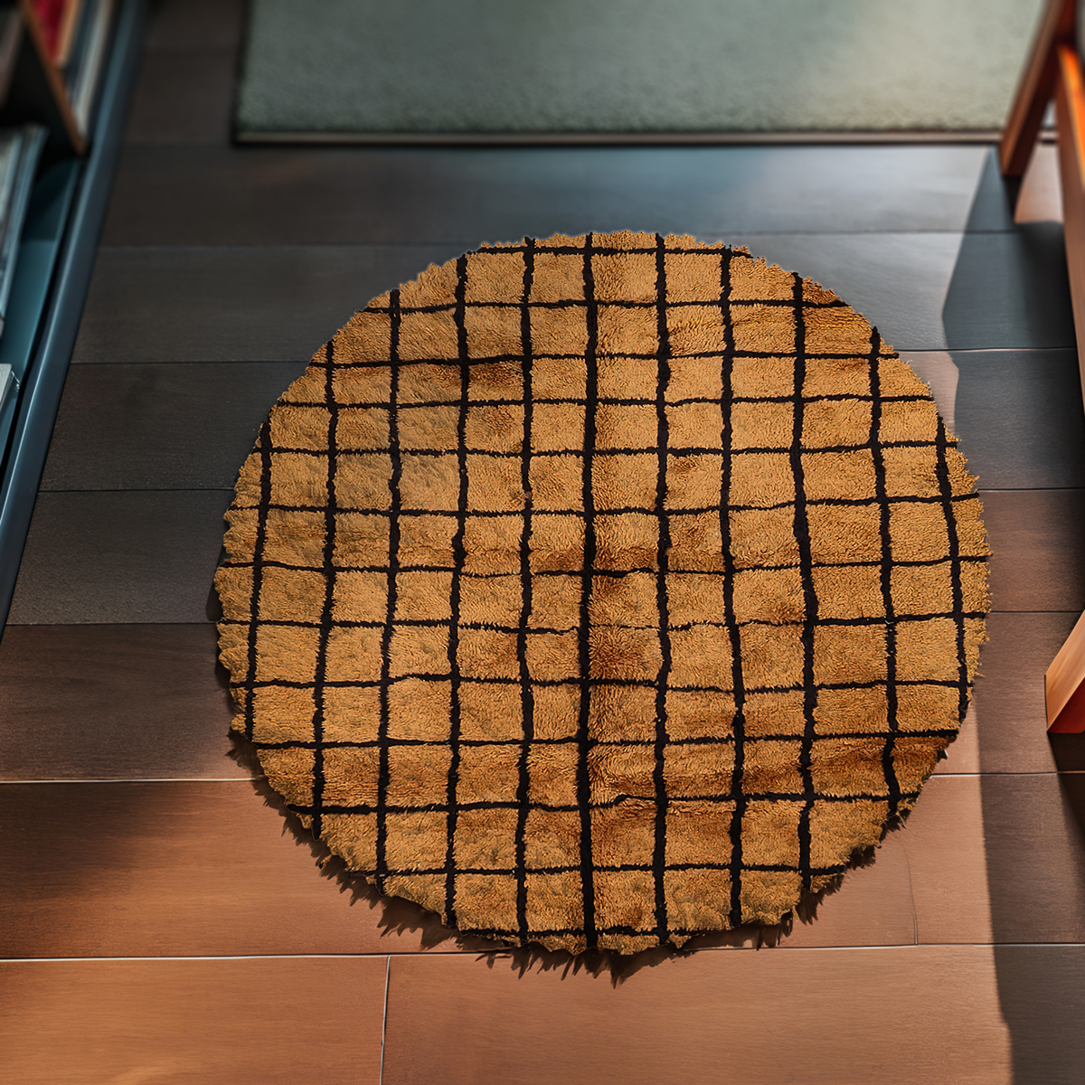 Rustic Yellow Round Rug