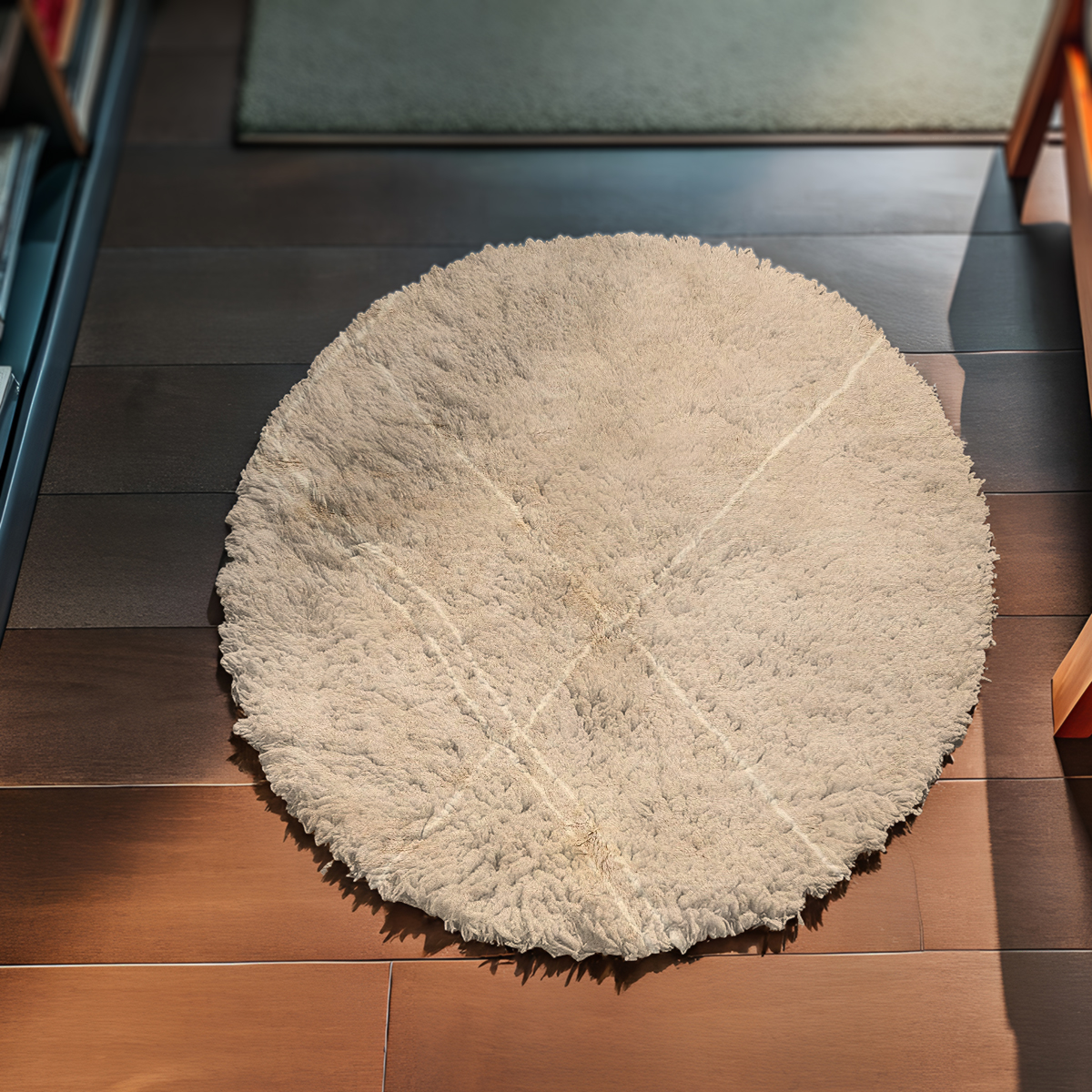 Handwoven Ivory Round Rug
