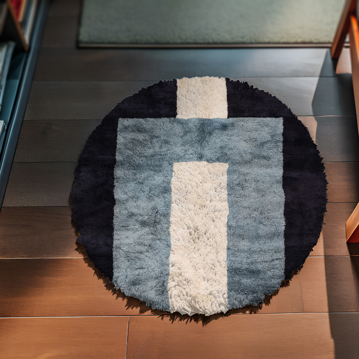 Coastal Blue Round Rug
