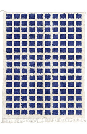 Navy Blue Checkerboard Rug