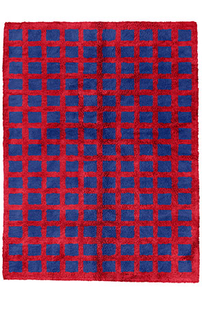 Navy Blue Intersected Rug