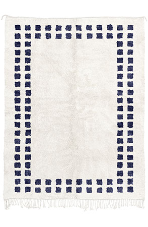 Navy Blue Mini Checkered Rug