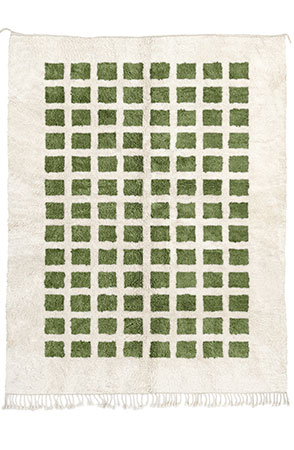 Olive Green Checkbox Rug