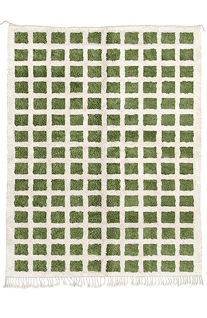 Olive Green Checkerboard Rug