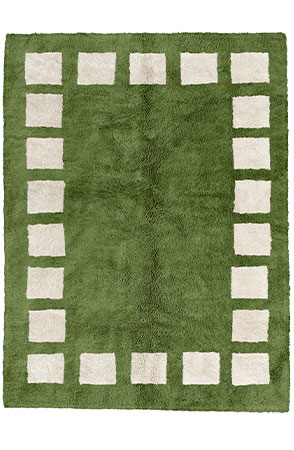 Olive Green Poly Block Rug
