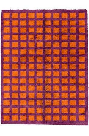 Orange Checkers Rug 2384