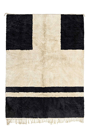 Perfectly Black Geometric Rug
