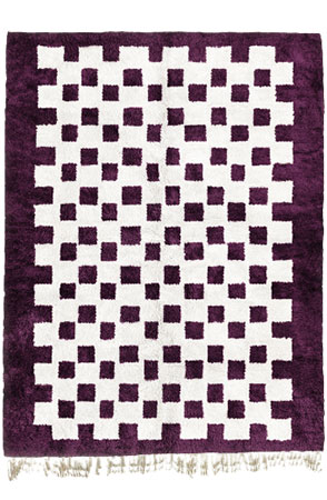 Purple Chessboard Rug