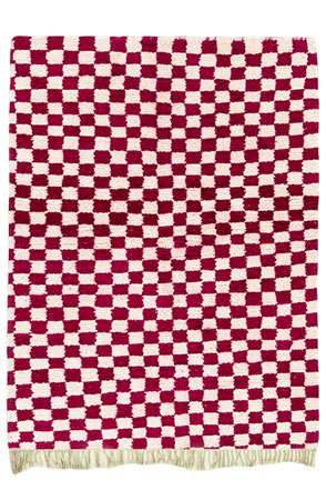 Red Checker Style Rug 2588
