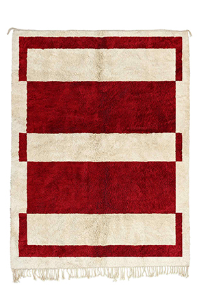 Red Contemporary Geometric Rug