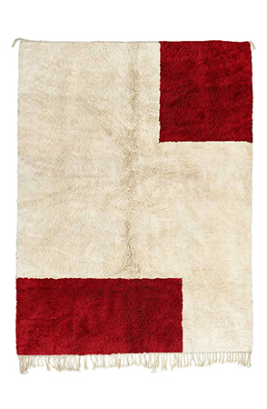 Red Minimalist Area Rug 2808