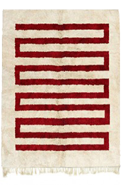 Red Snake Moroccan Area Rug