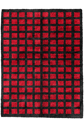 Red Tic-tac-toe Rug